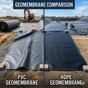 X'inhi d-differenza bejn il-ġeomembrana tal-PVC u l-ġeomembrana tal-HDPE?